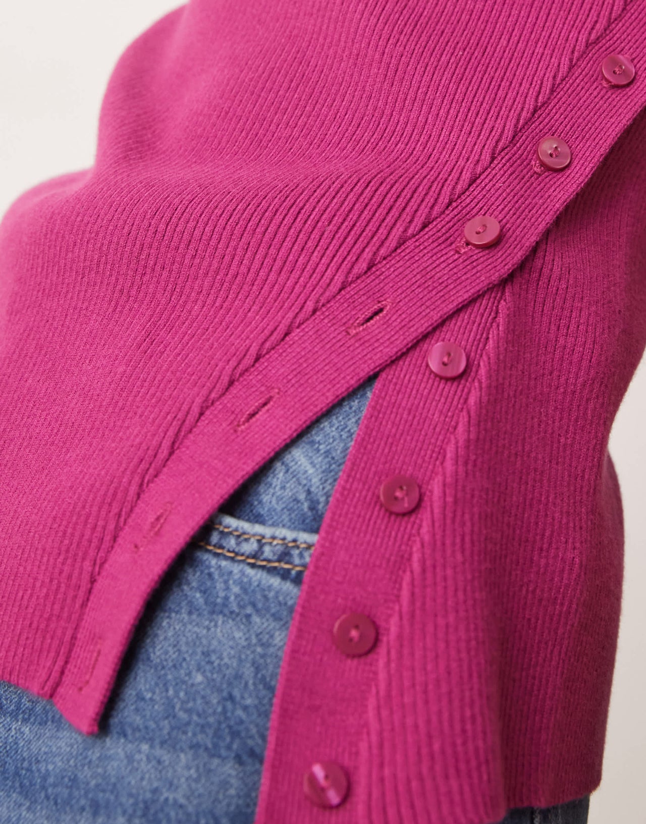 Abercrombie & Fitch asymmetric knit tank top in magenta pink