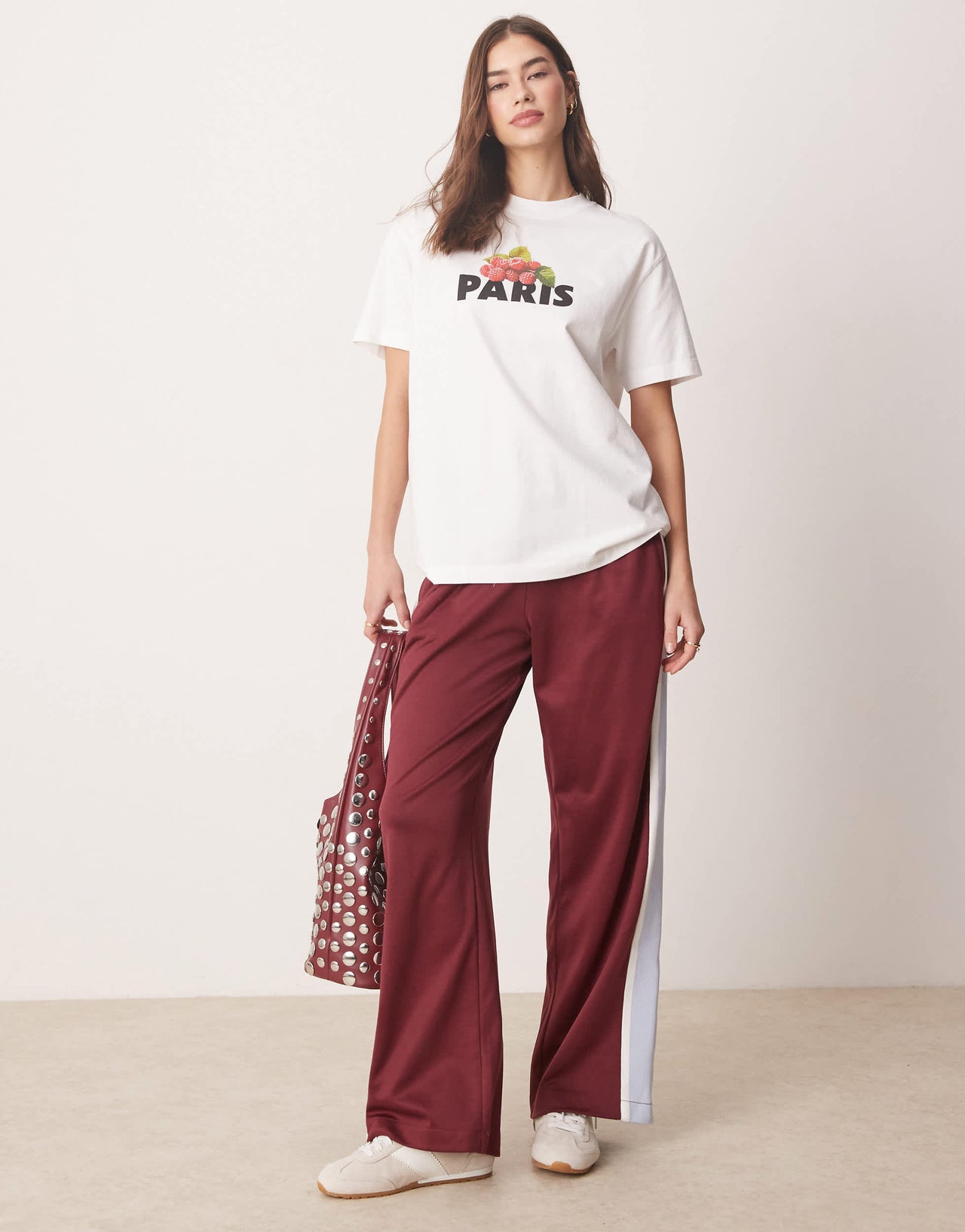 Abercrombie & Fitch short sleeve oversized paris graphic t-shirt in white