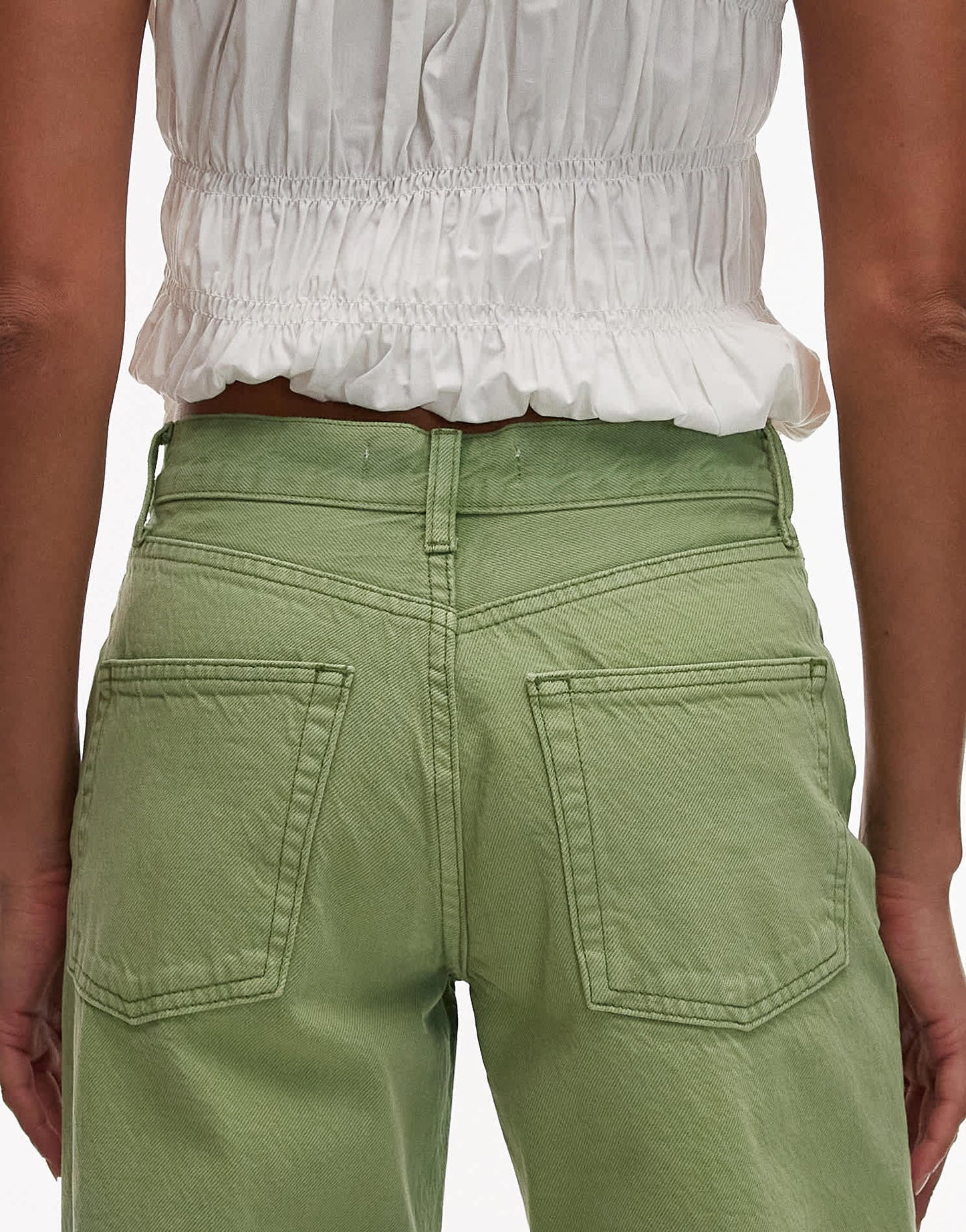 Topshop Ember low rise straight leg jean in lime green