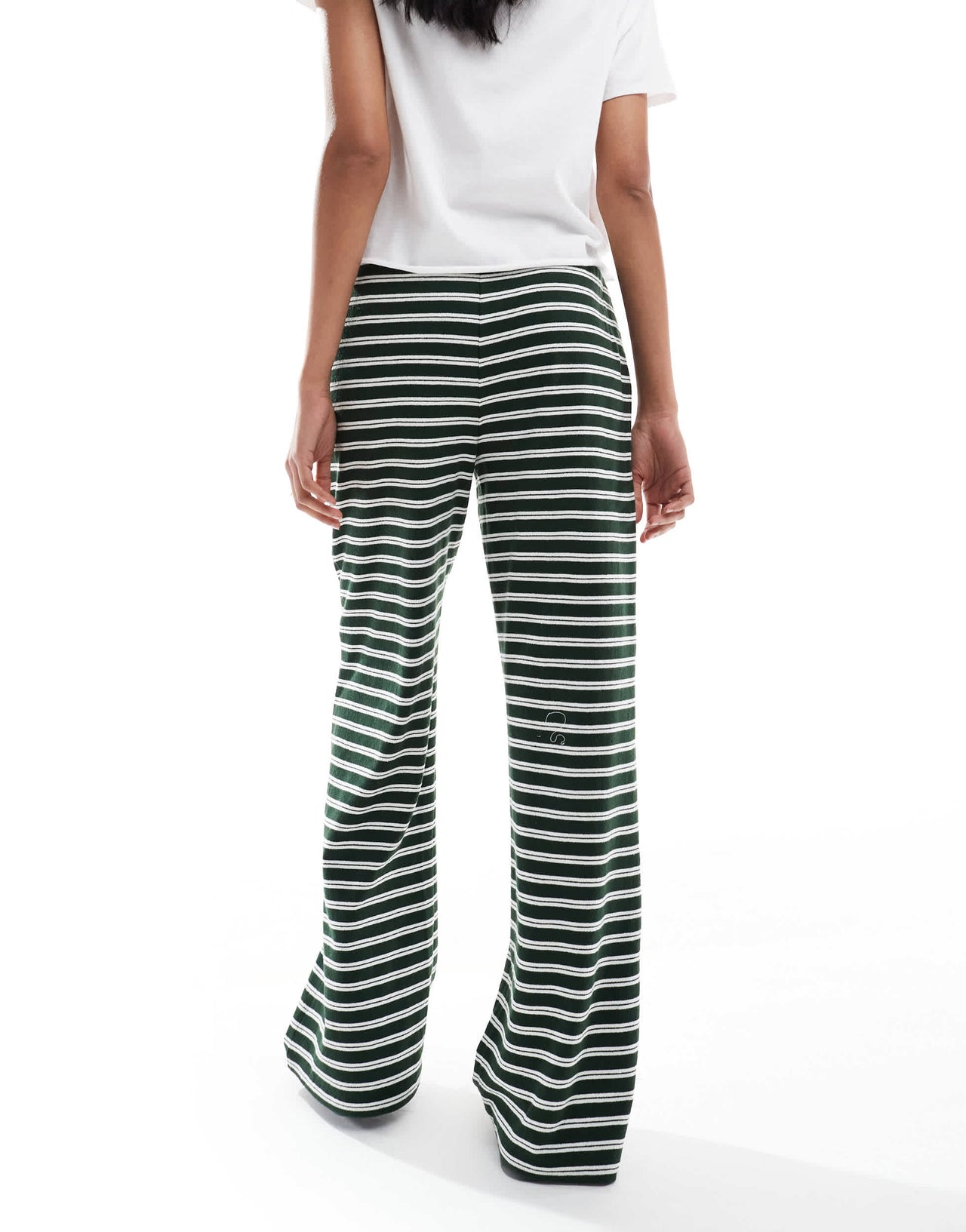 ASOS DESIGN straight leg jogger co-ord in green stripe