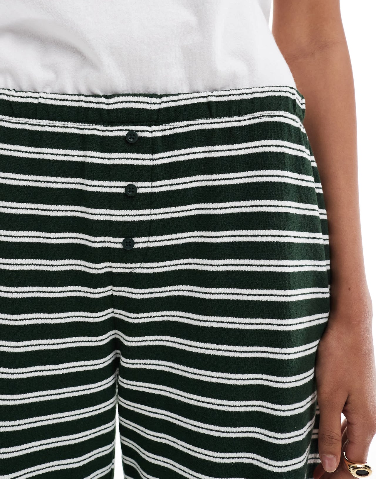 ASOS DESIGN straight leg jogger co-ord in green stripe