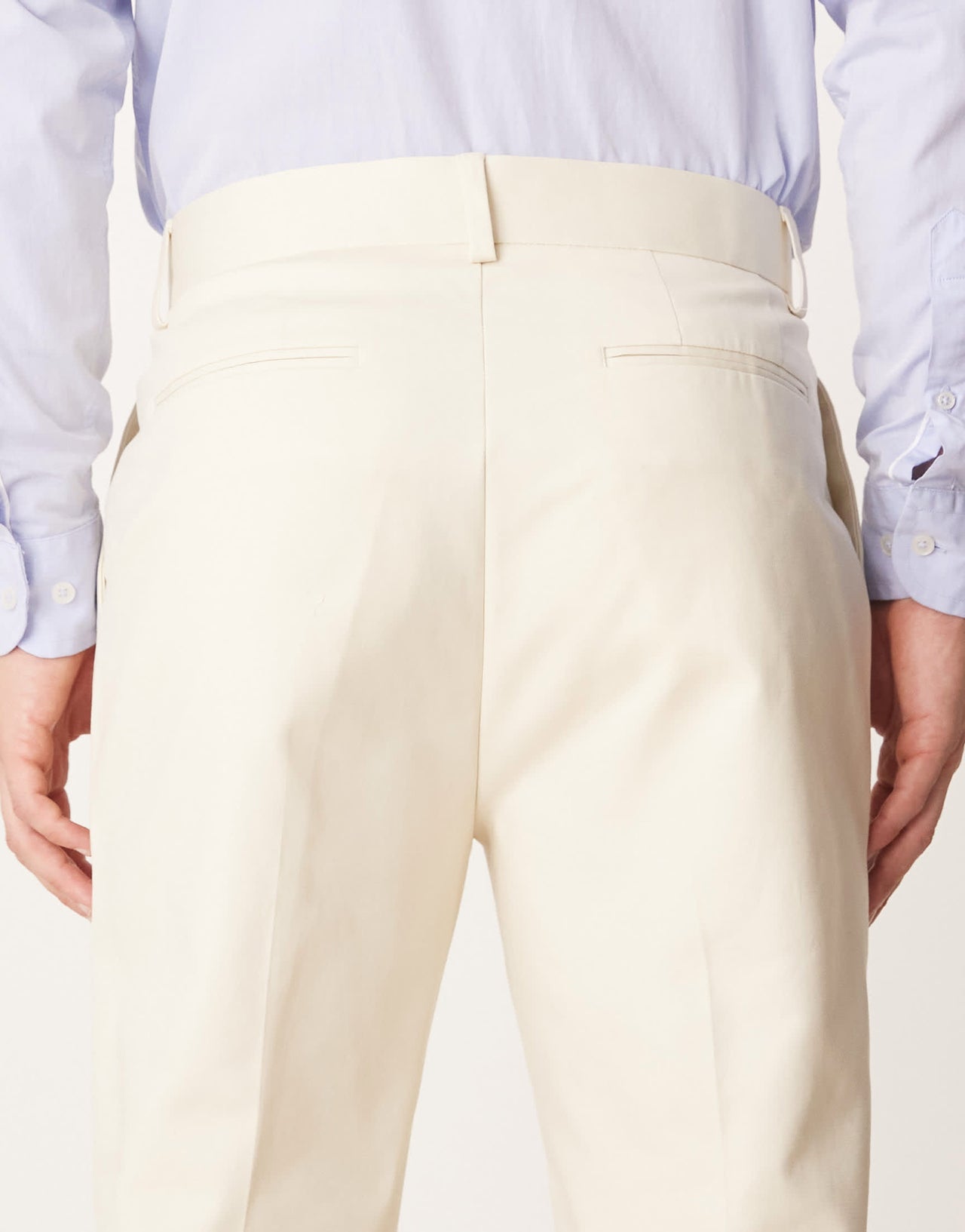 ASOS DESIGN smart tapered trousers with exposed button in beige