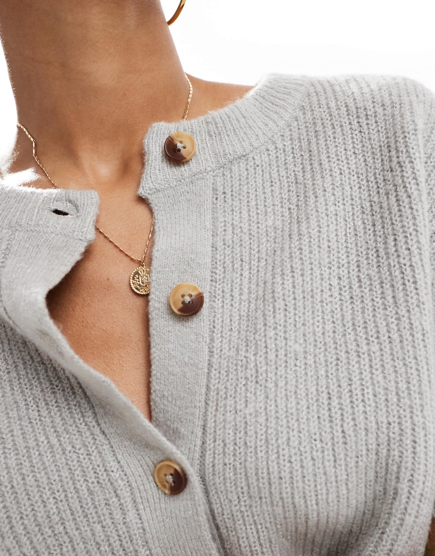 Brave Soul short sleeve cardigan in grey