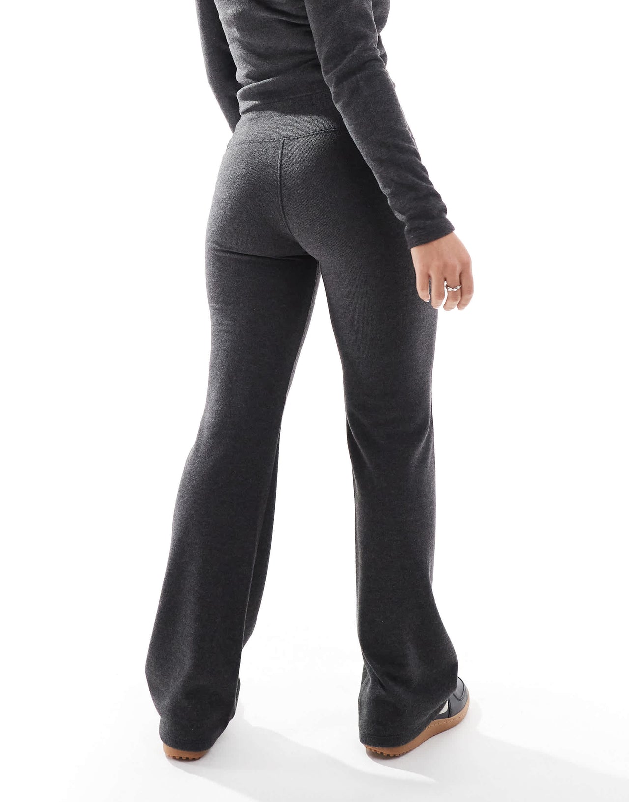 Stradivarius co ord jersey flares in grey