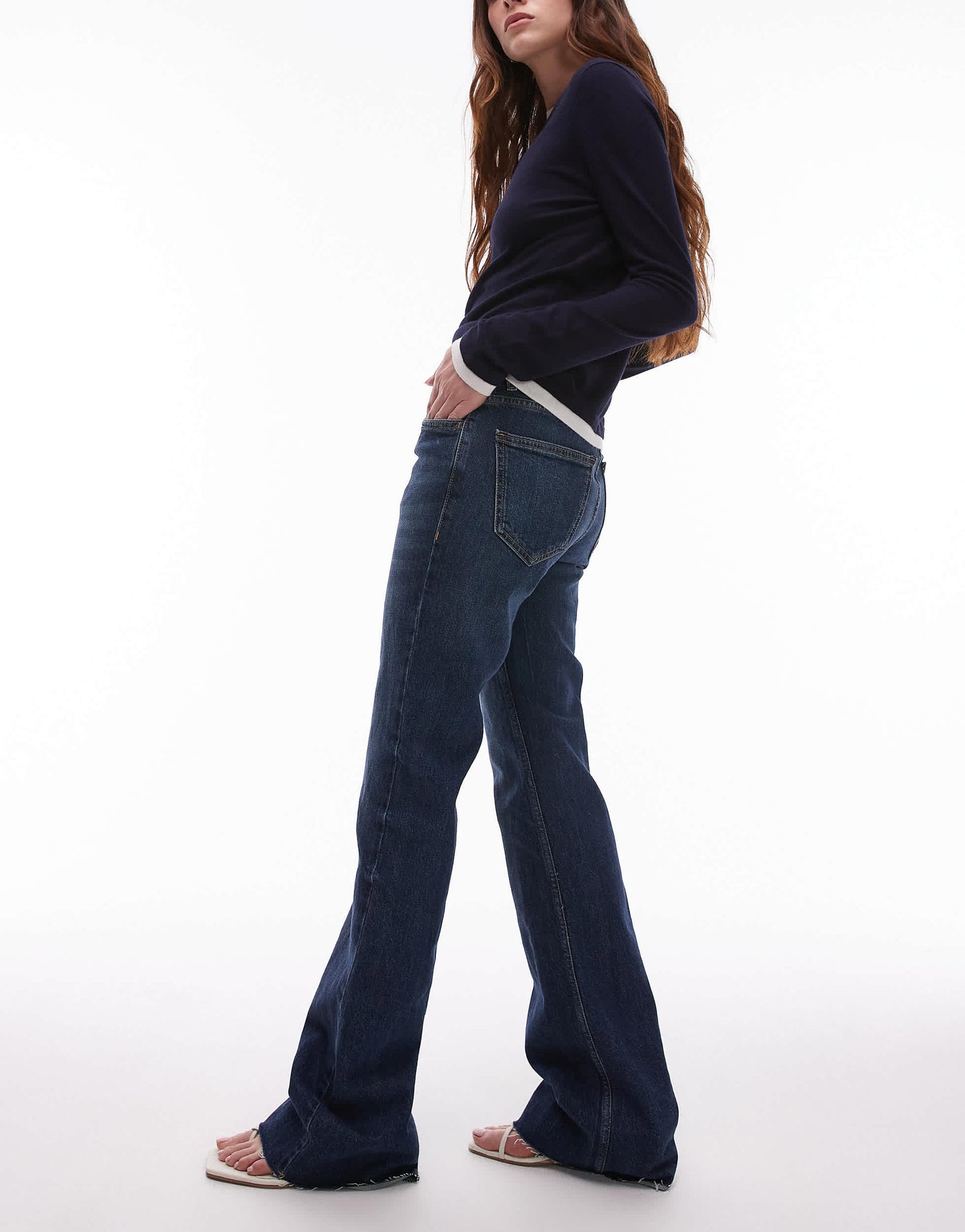 Mango Fiona flare leg jean in indigo blue