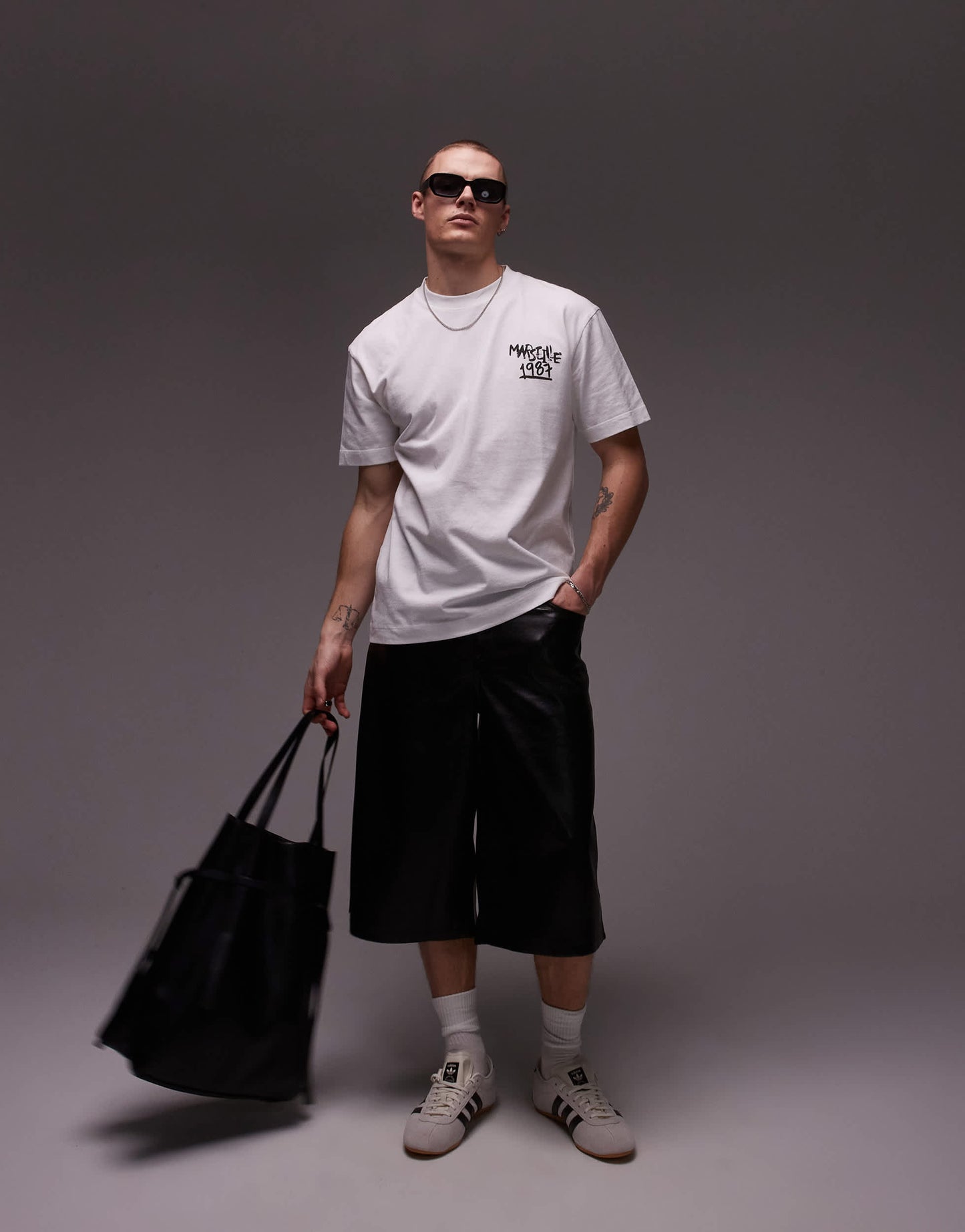 Topman t-shirt front and back Marseille print in white