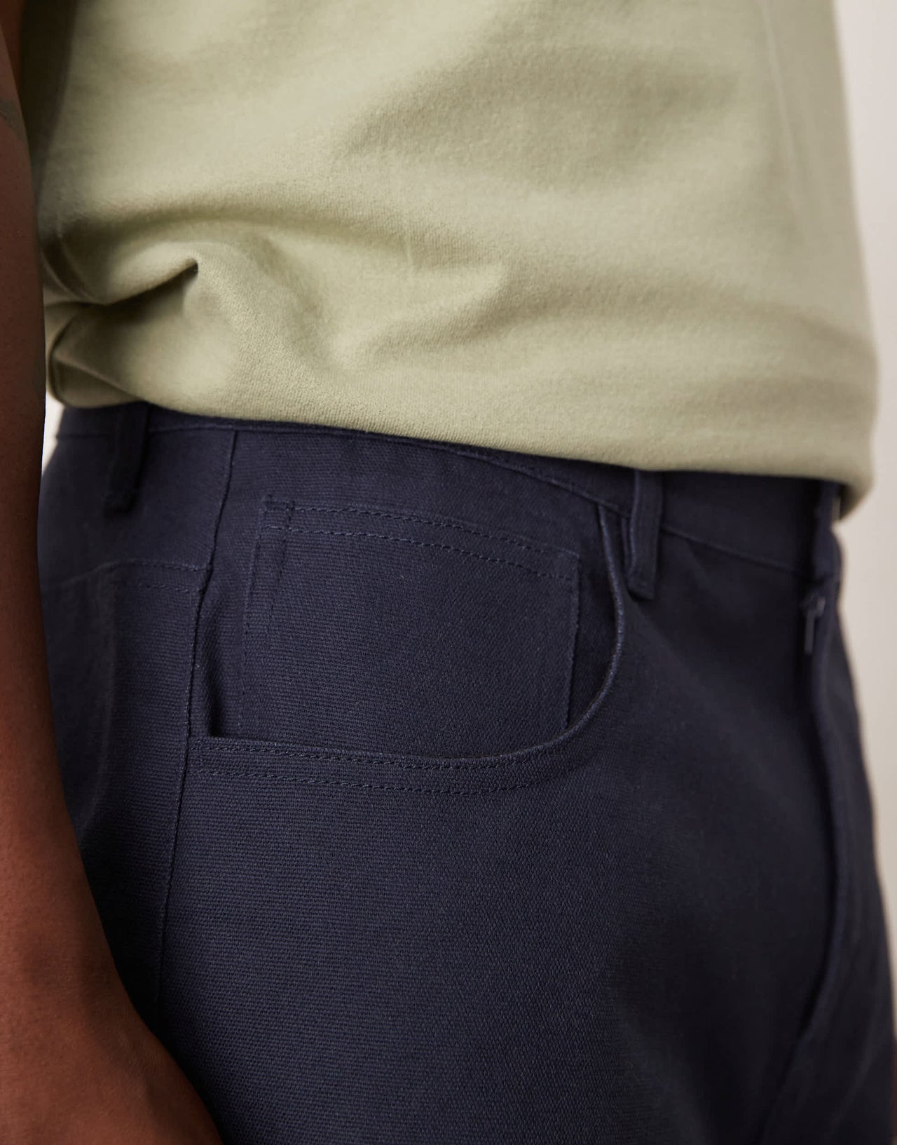 ASOS DESIGN long length canvas short in navy