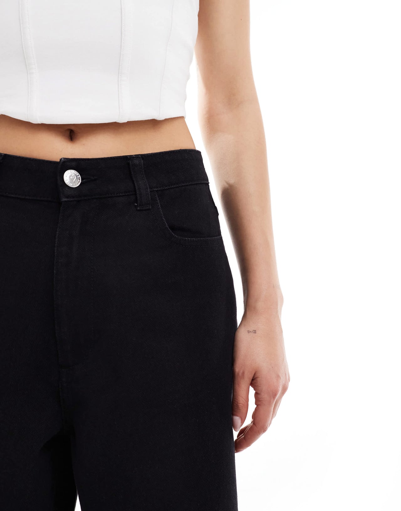Miss Selfridge denim jort in black wash