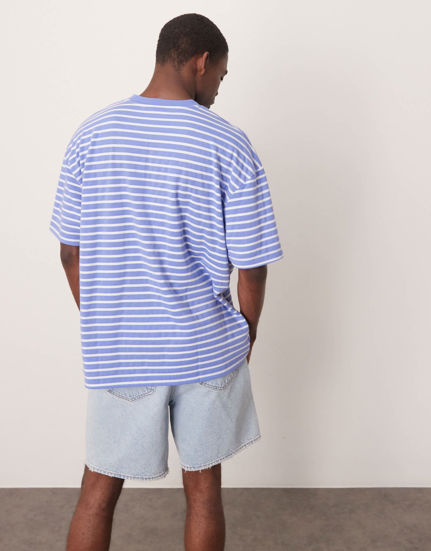ASOS DESIGN oversized t-shirt in blue and white stripe