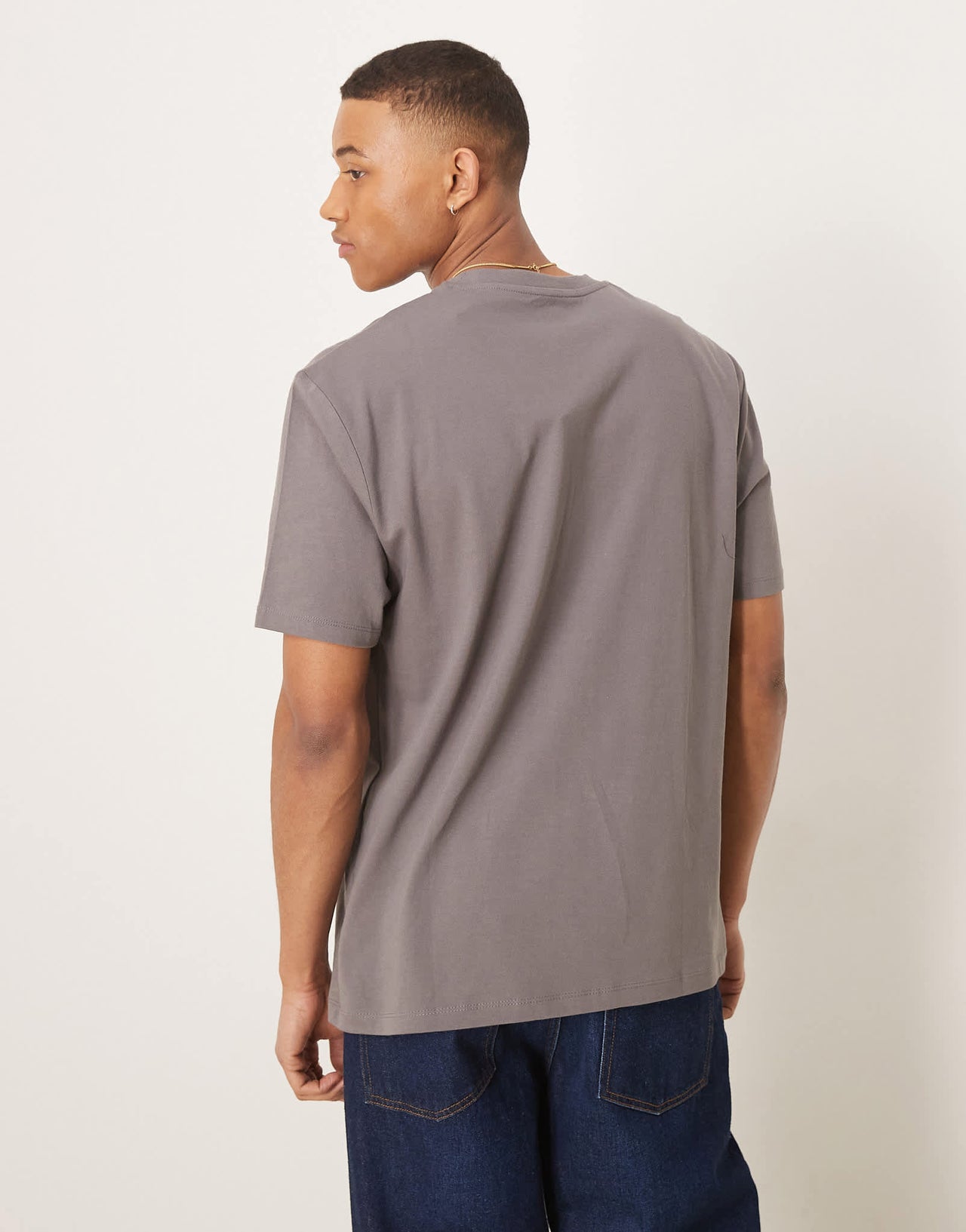 ASOS DESIGN relaxed t-shirt in grey with celestial chest print