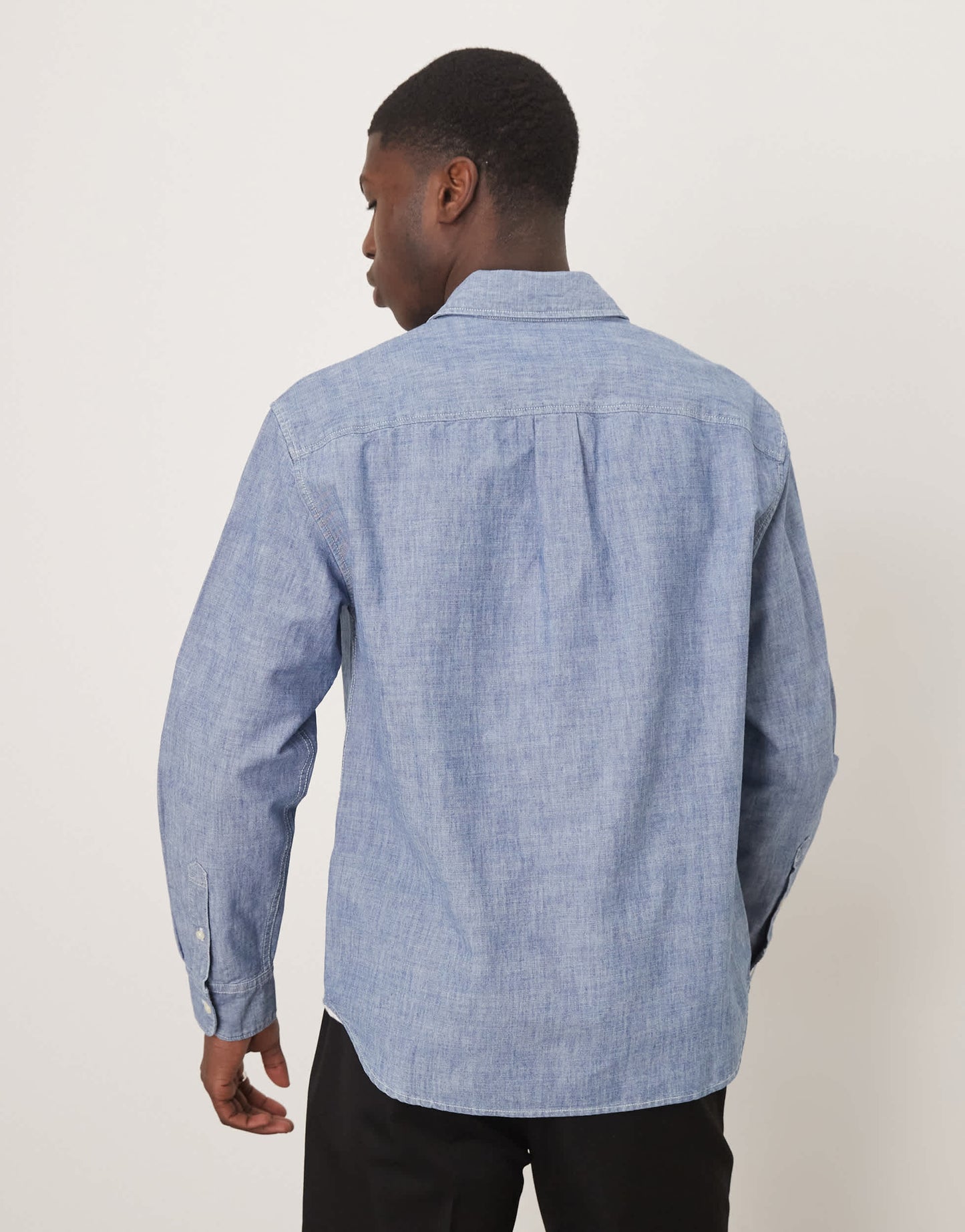 Abercrombie & Fitch long sleeve denim shirt in indigo