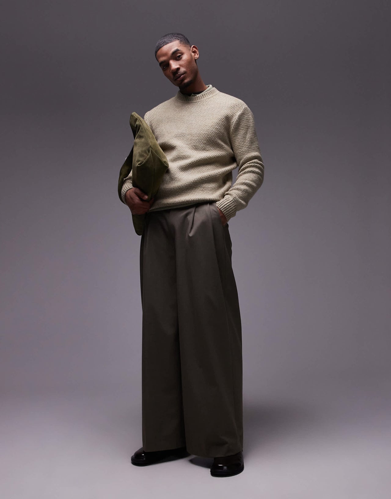 Mango sweatshirt in washed green