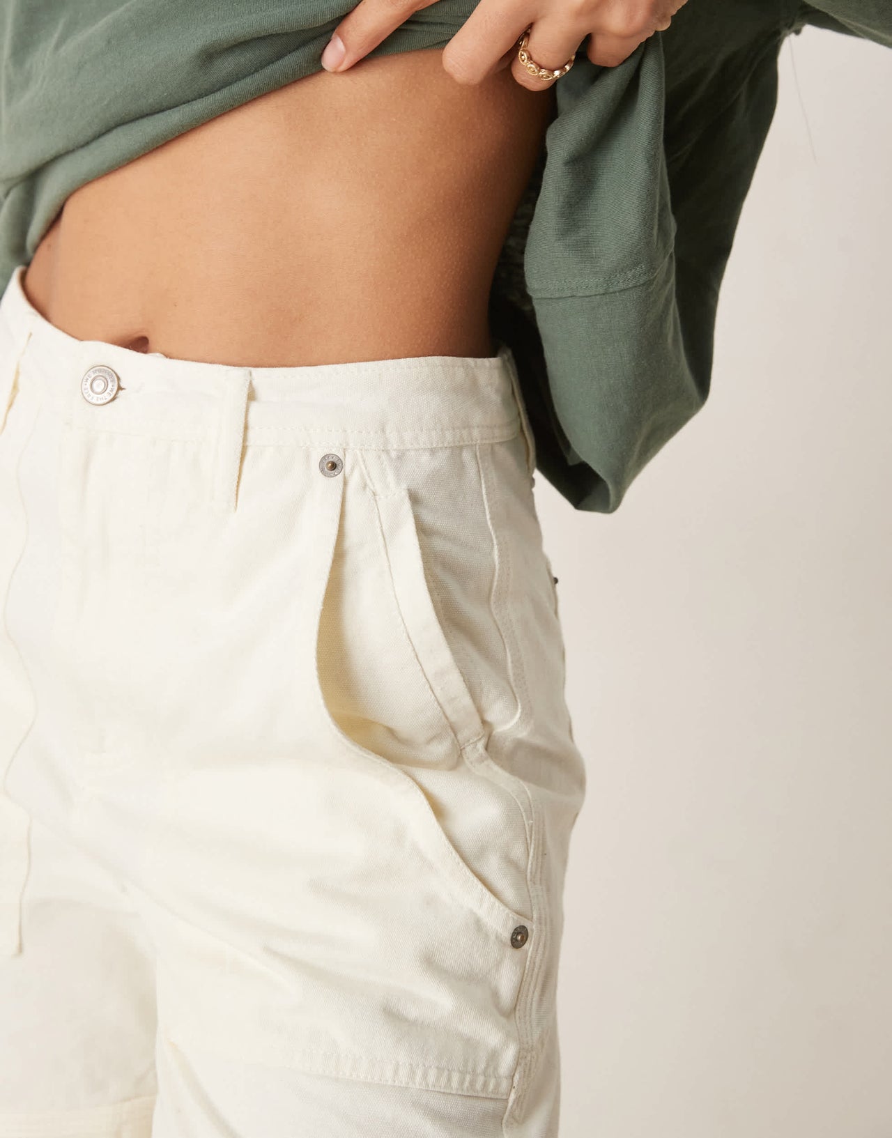 Free People milo carpenter shorts in ecru
