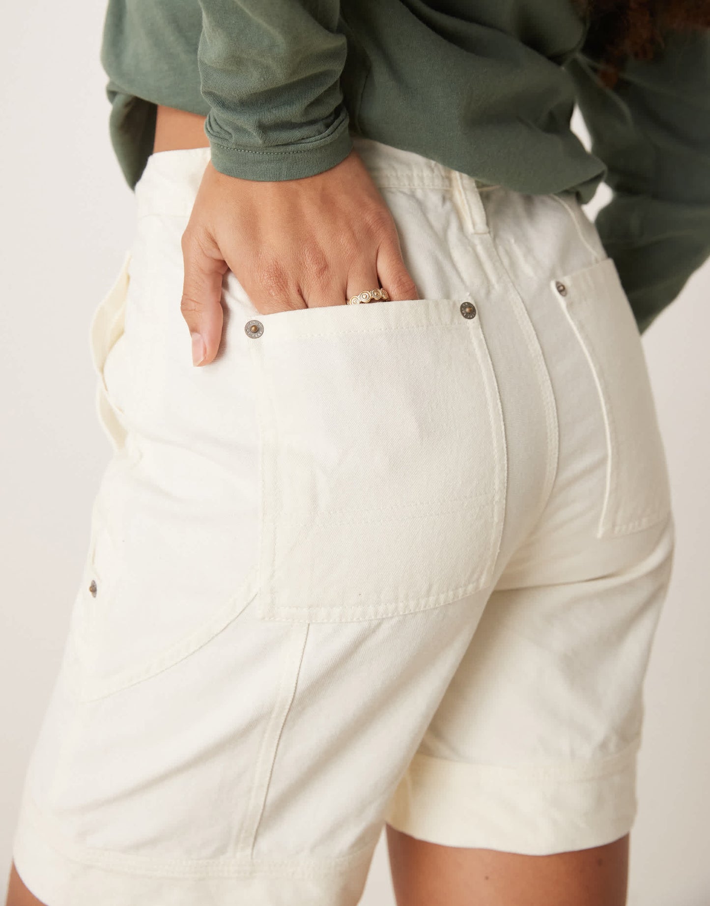 Free People milo carpenter shorts in ecru