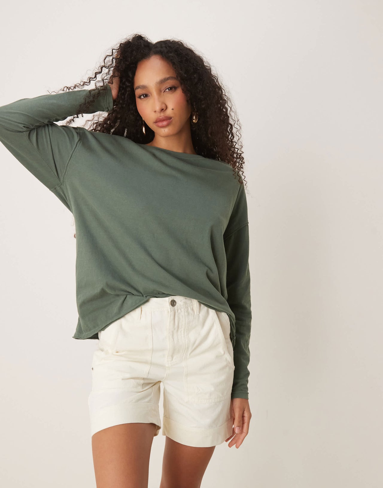 Free People milo carpenter shorts in ecru
