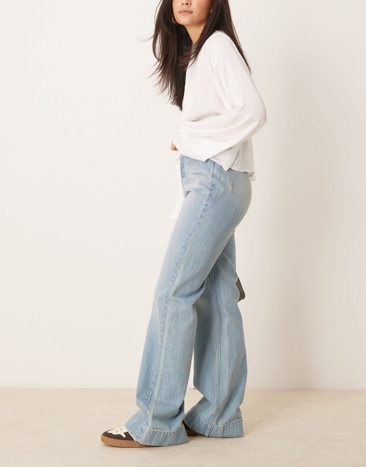 Free People cerine relaxed bootcut jeans in light blue