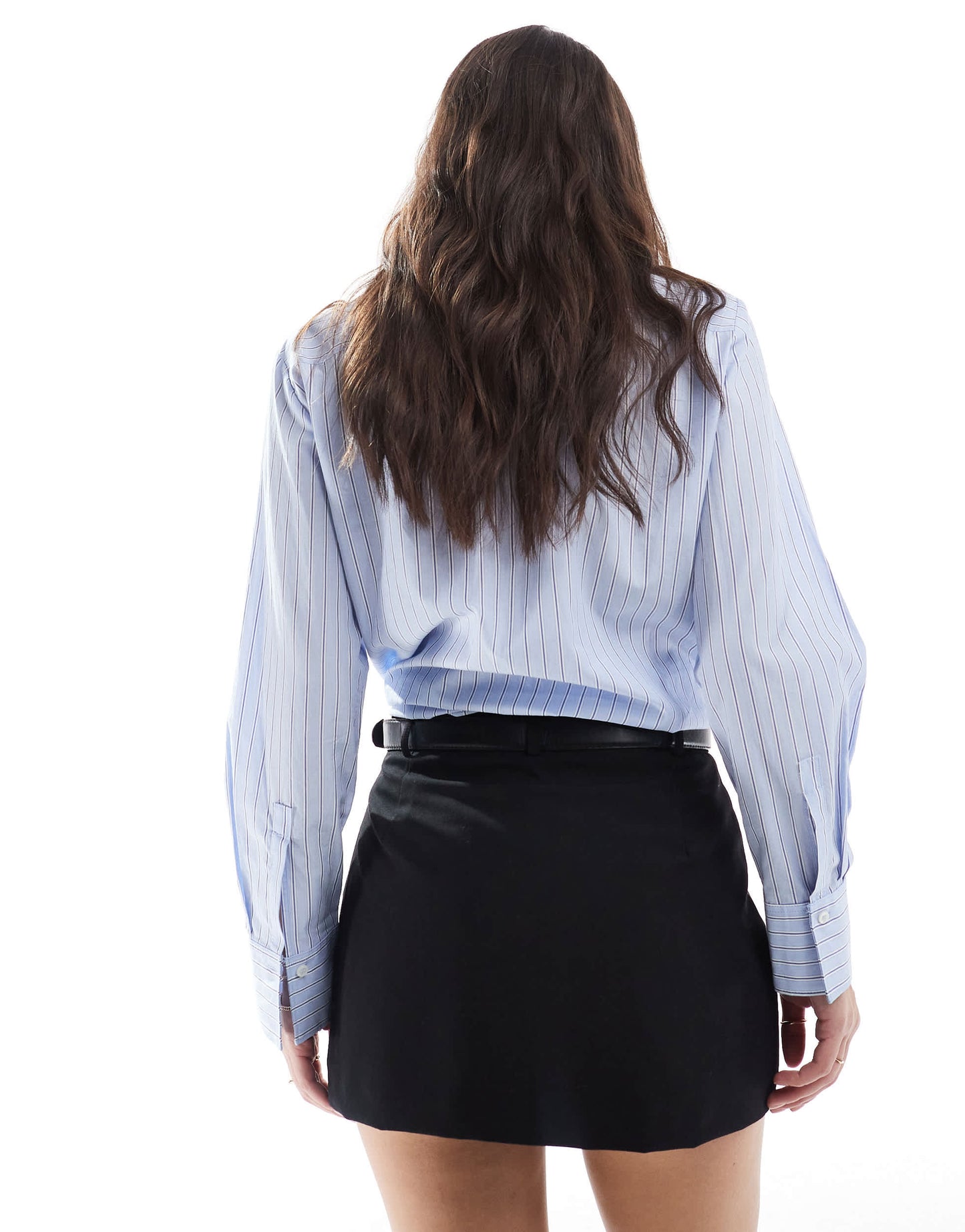 Stradivarius tailored belted mini skort in black
