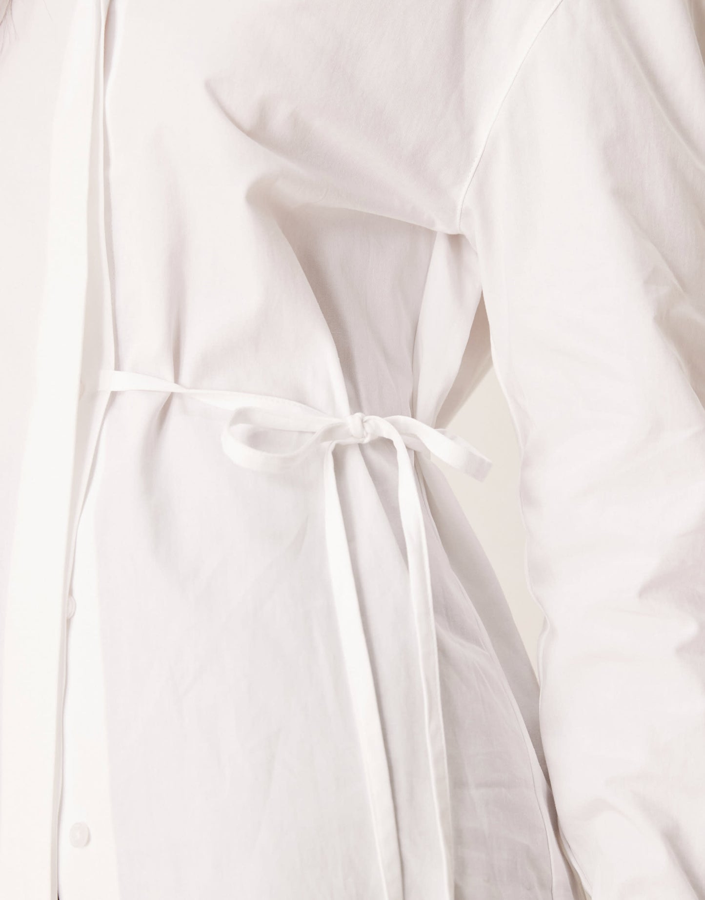 ASOS DESIGN poplin tie side oversized shirt in white