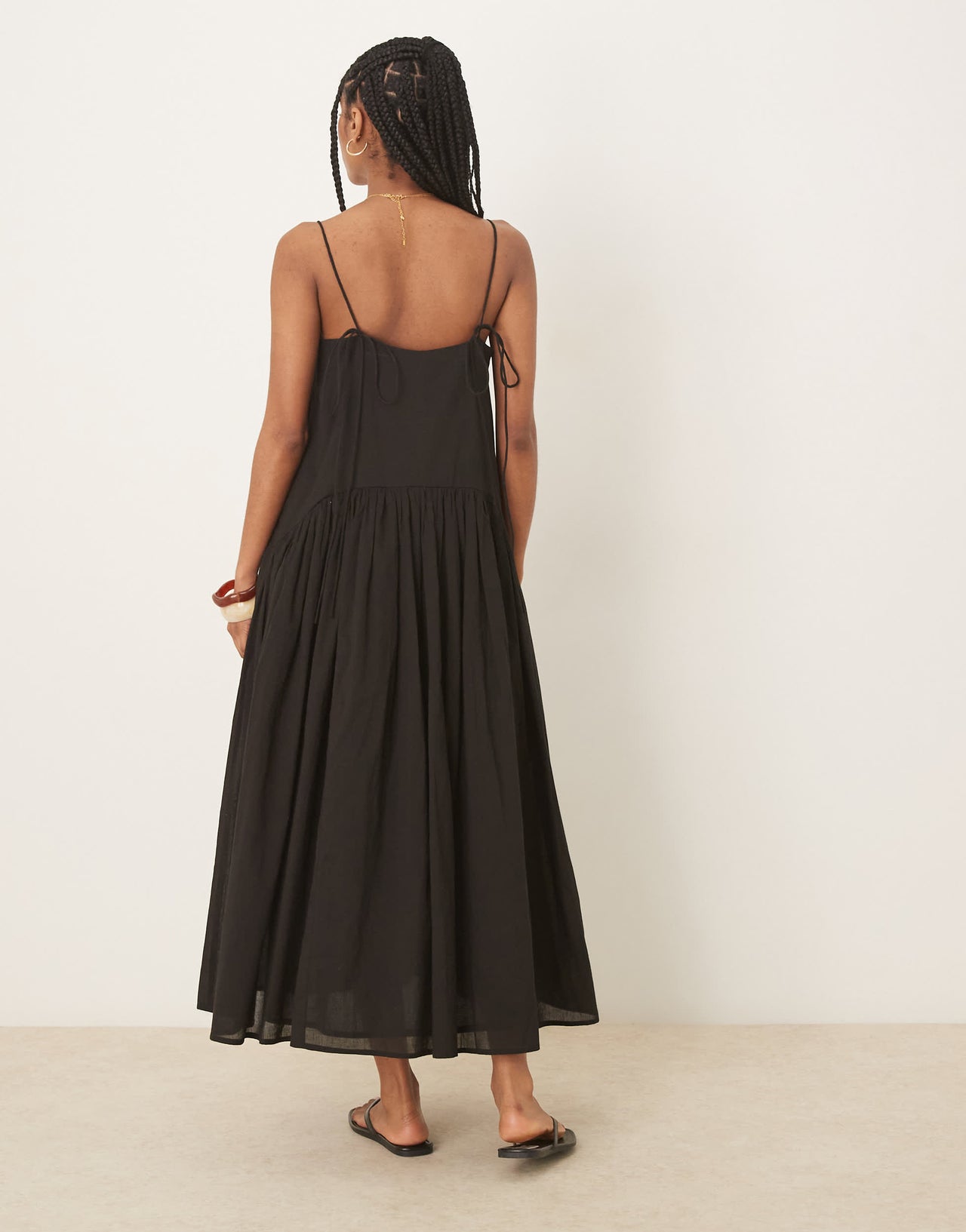 ASOS DESIGN dropped waist maxi sundress in black