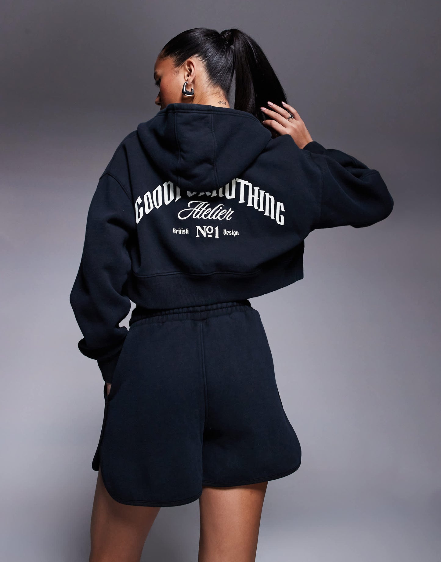 Good For Nothing co-ord sweat logo shorts in black