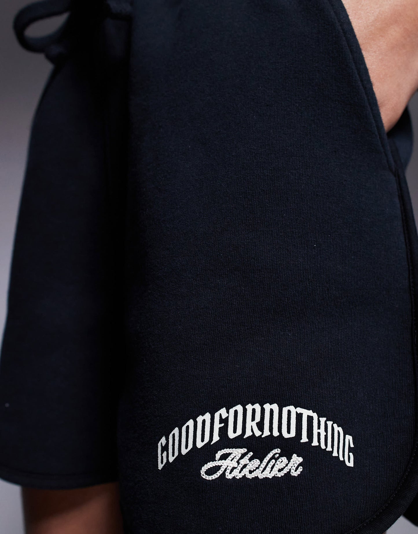 Good For Nothing co-ord sweat logo shorts in black