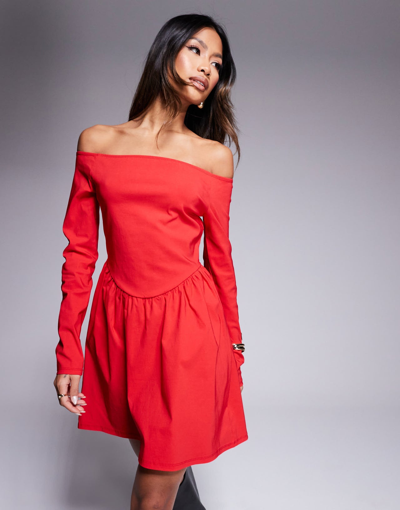 ASOS DESIGN sweetheart mini dress in red