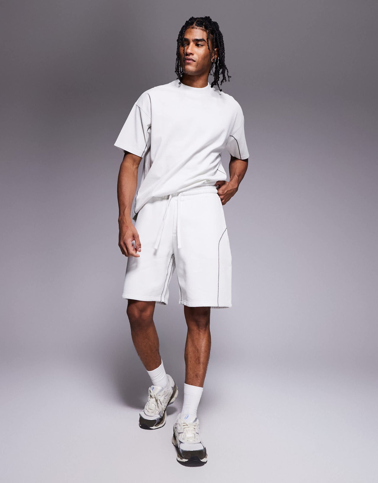 Good For Nothing co-ord seam detail jersey shorts in light grey