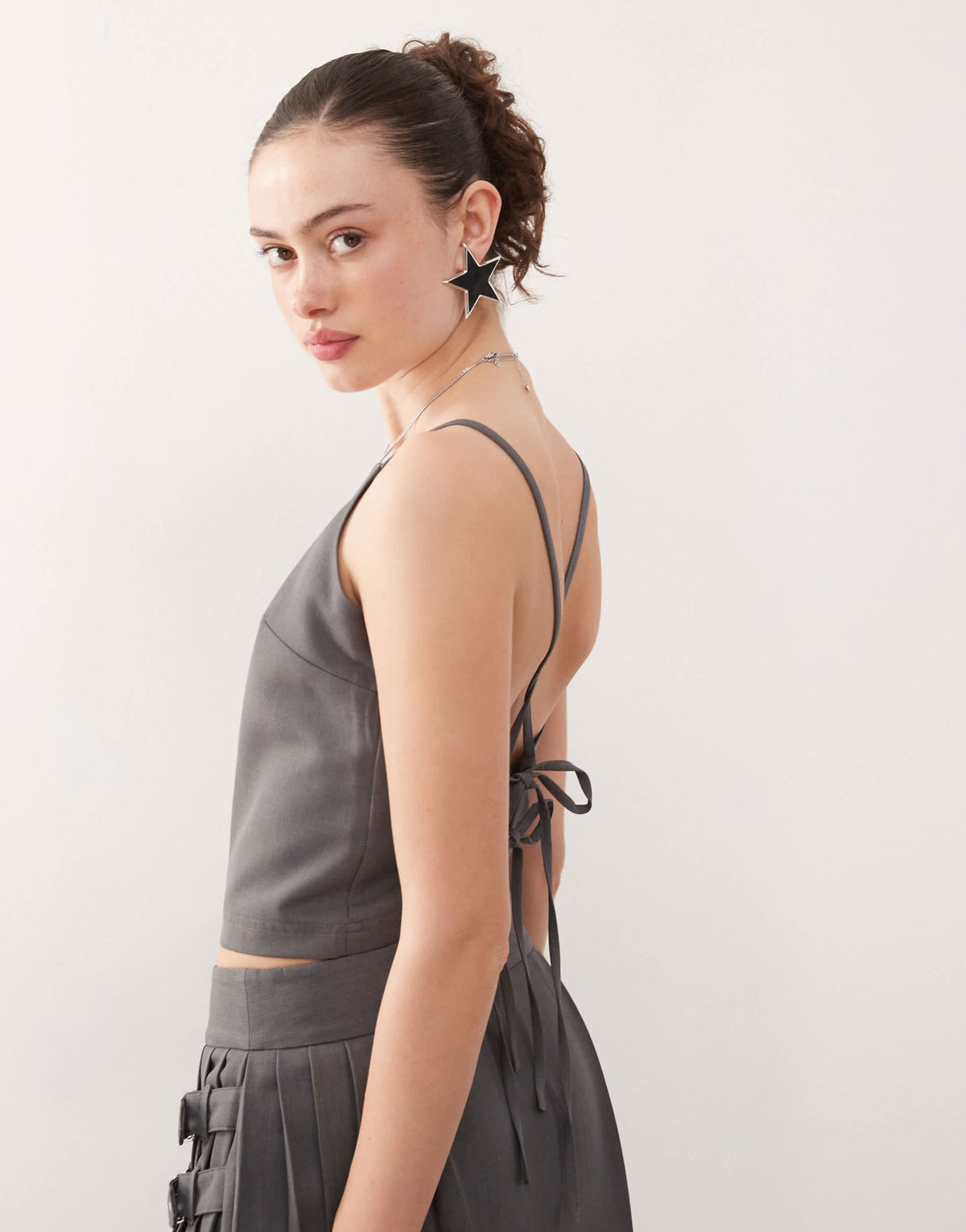 COLLUSION tailored cami co-ord in grey