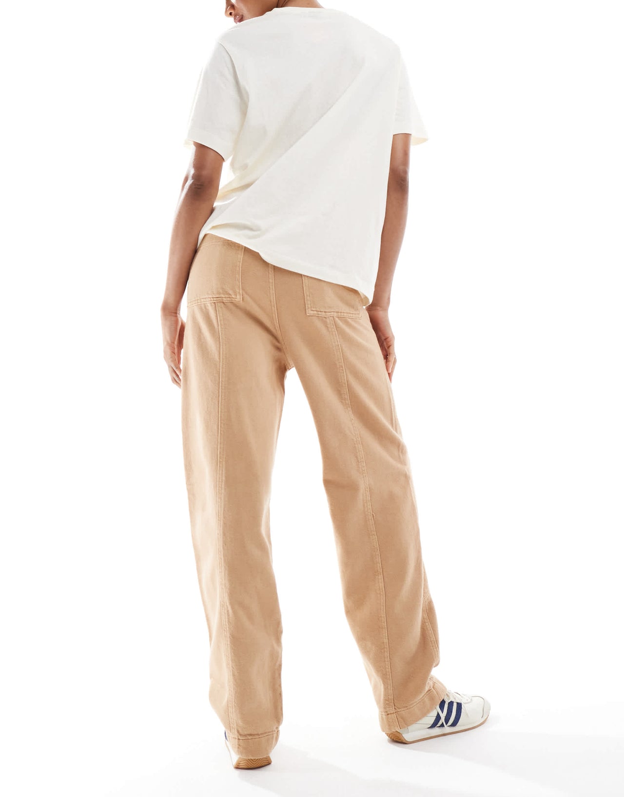 ASOS DESIGN Tall laundered seamed barrel trousers in sand