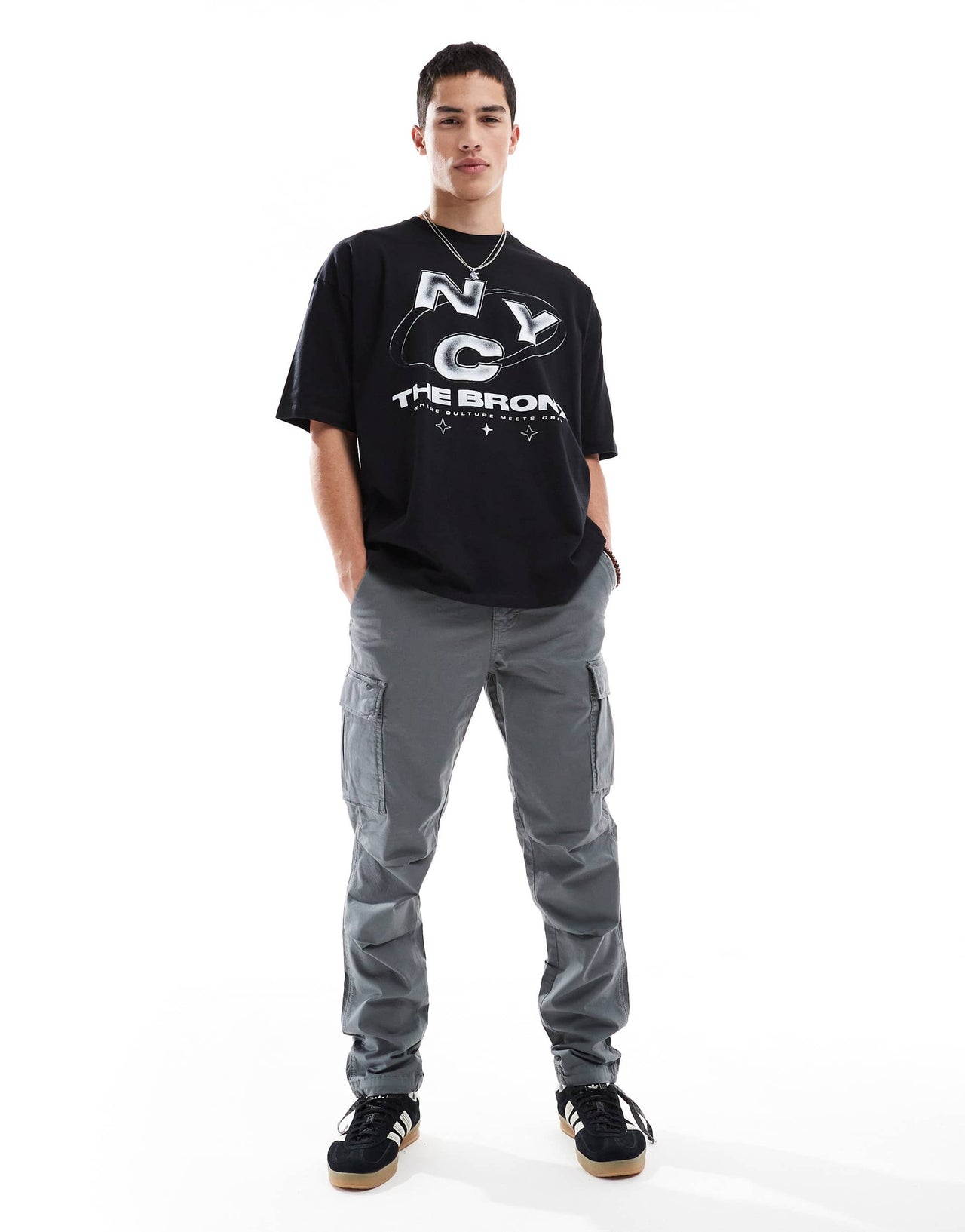 ASOS DESIGN oversized t-shirt with street graphic in black
