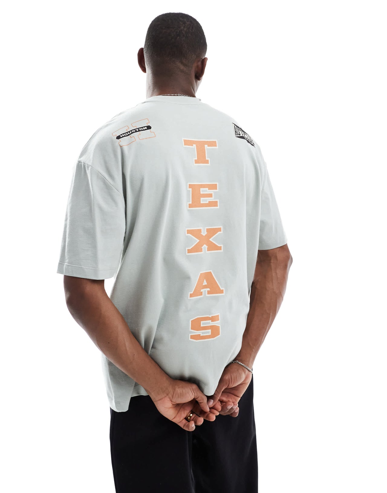 ASOS DESIGN oversized t-shirt with sports graphic in stone blue