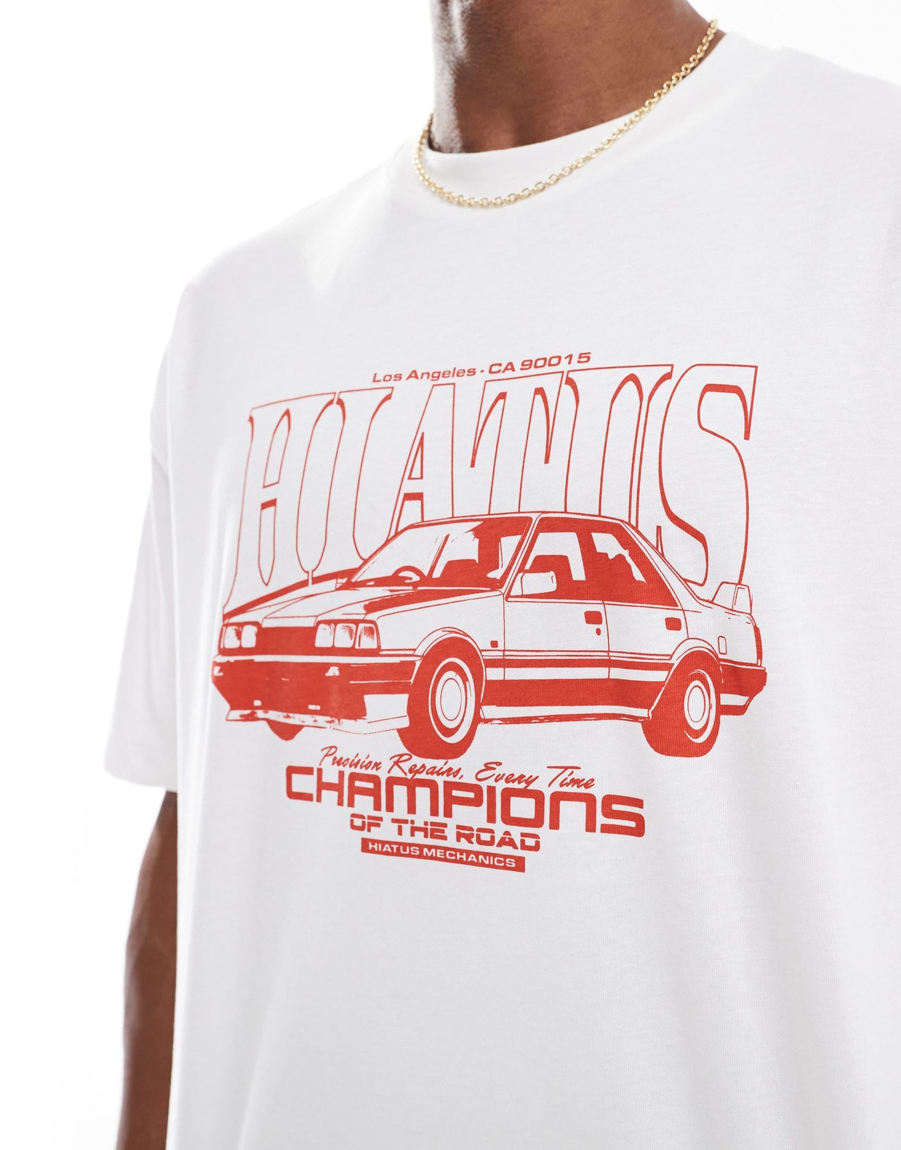 ASOS DESIGN oversized t-shirt with street car graphic in white