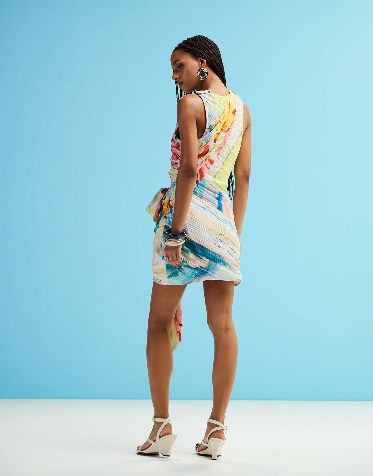 ASOS DESIGN mini scarf print tie detail dress