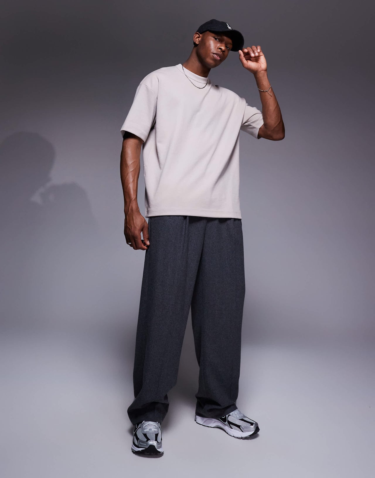 ASOS DESIGN soft touch boxy oversized t-shirt in stone