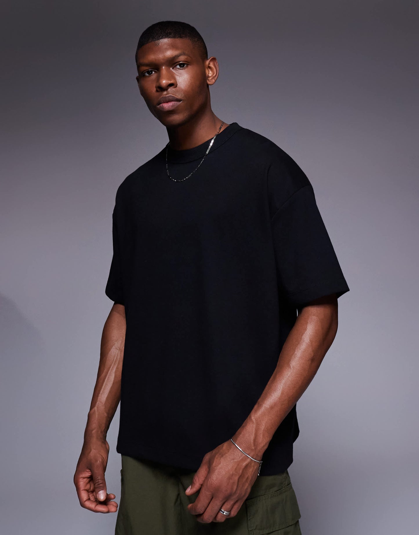 ASOS DESIGN soft touch boxy oversized t-shirt in black
