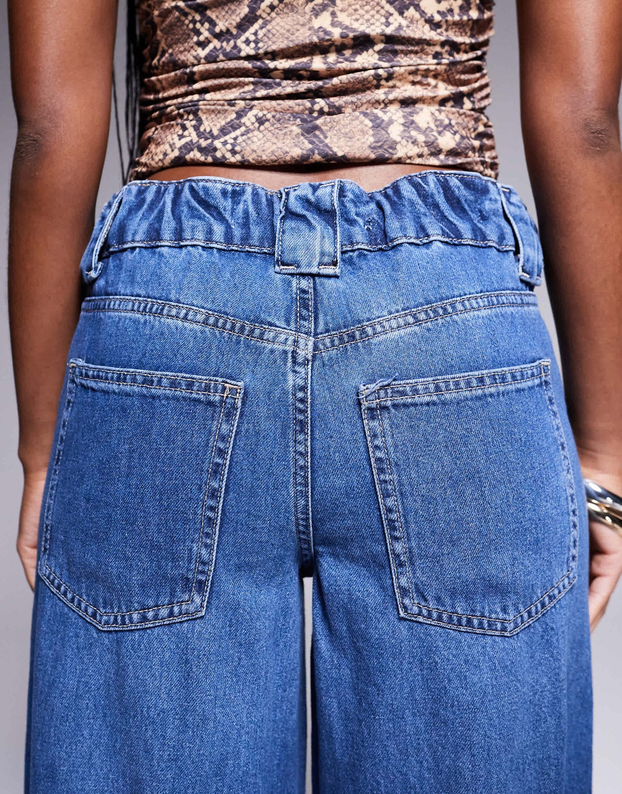 River Island palazzo jean in midwash blue