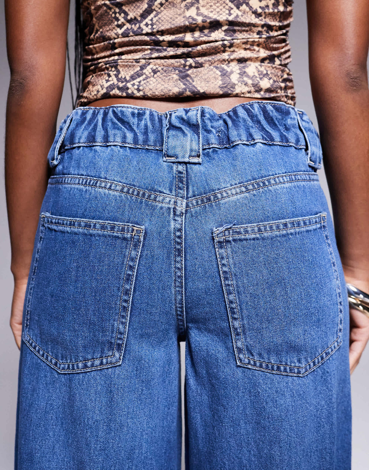 River Island palazzo jean in midwash blue
