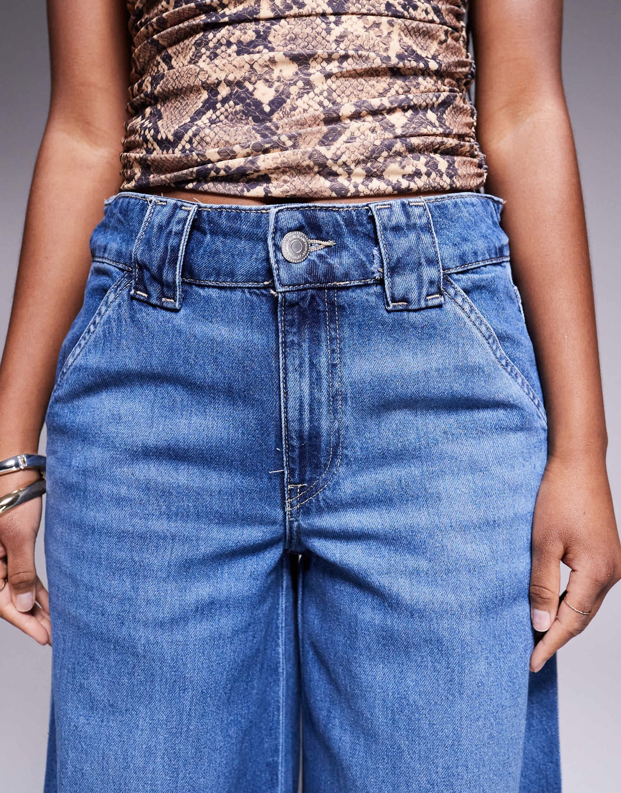 River Island palazzo jean in midwash blue