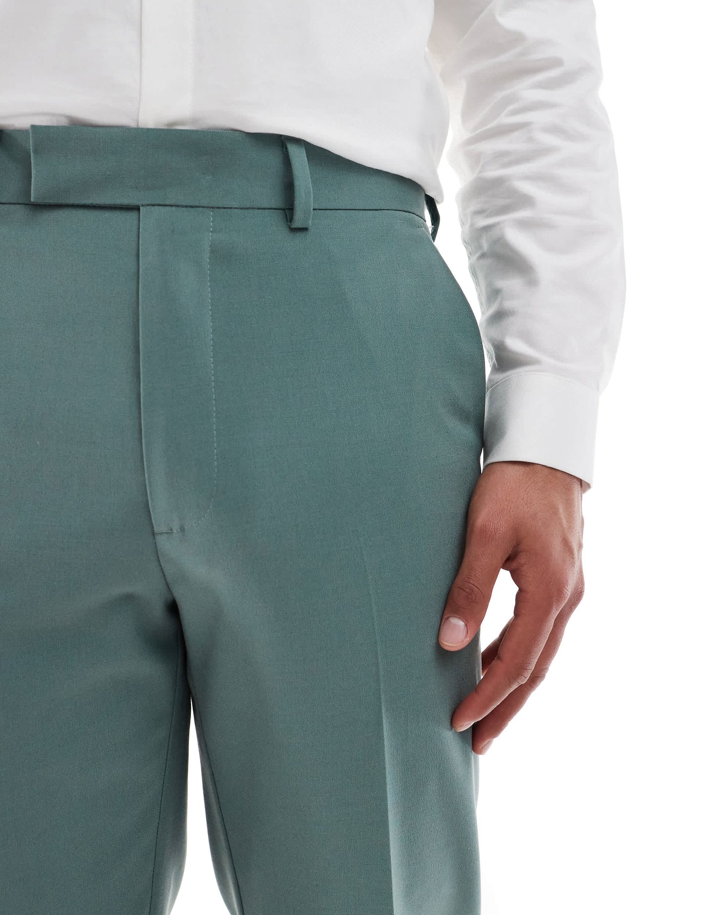 ASOS DESIGN tapered suit trousers in green