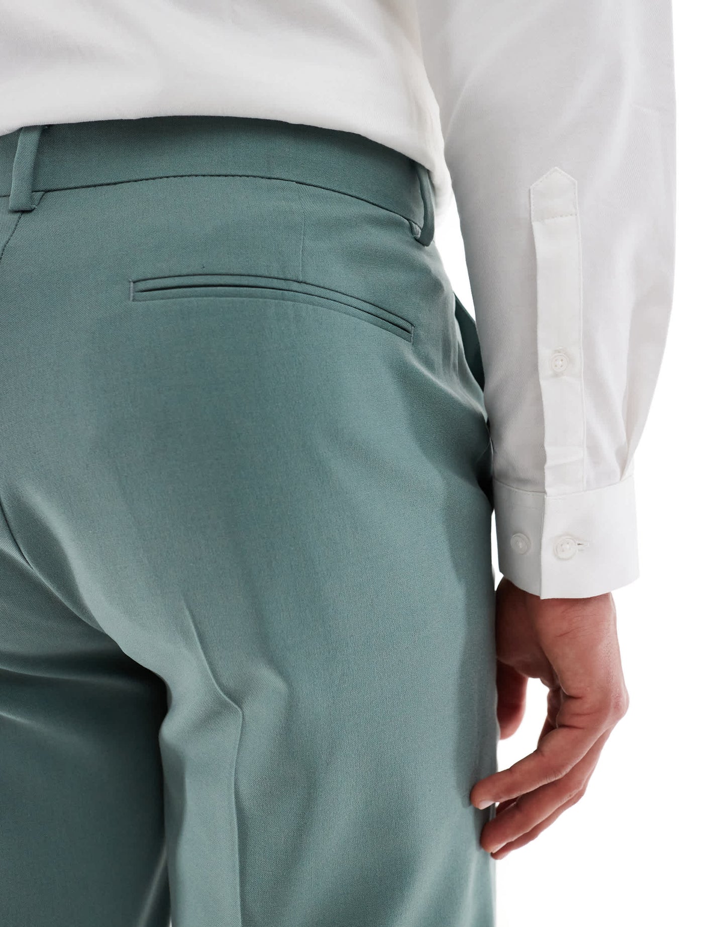 ASOS DESIGN tapered suit trousers in green