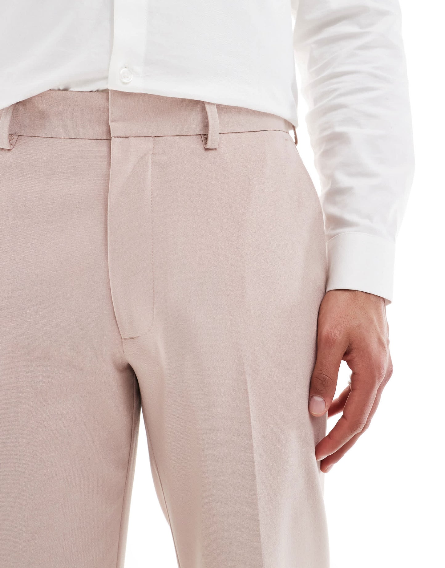 ASOS DESIGN straight suit trousers in light pink