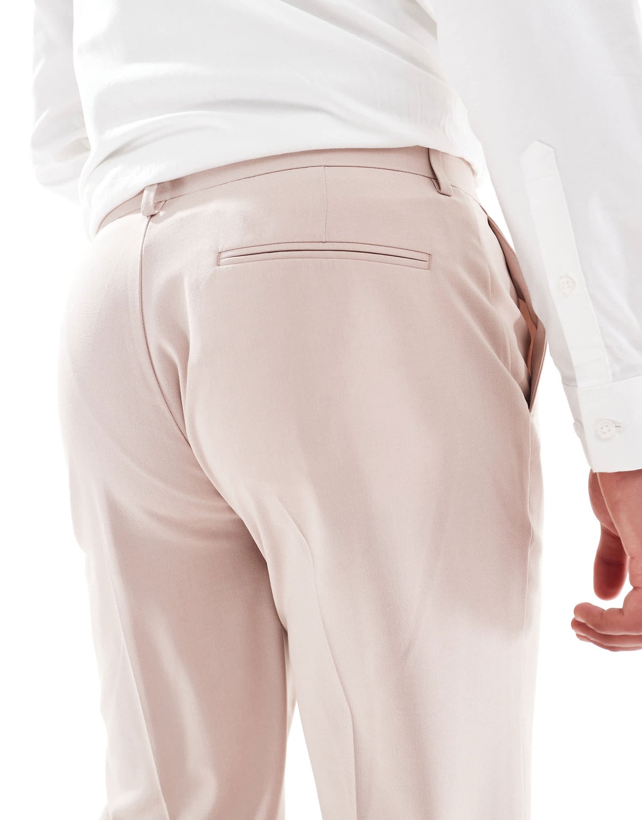 ASOS DESIGN straight suit trousers in light pink
