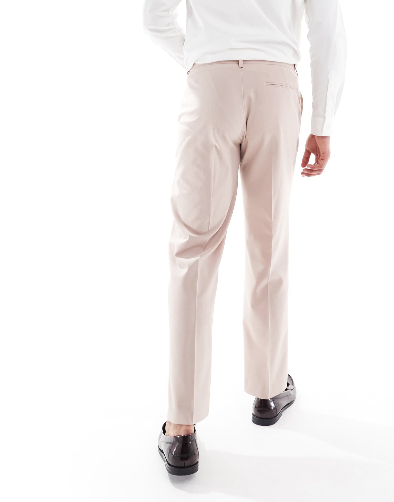 ASOS DESIGN straight suit trousers in light pink