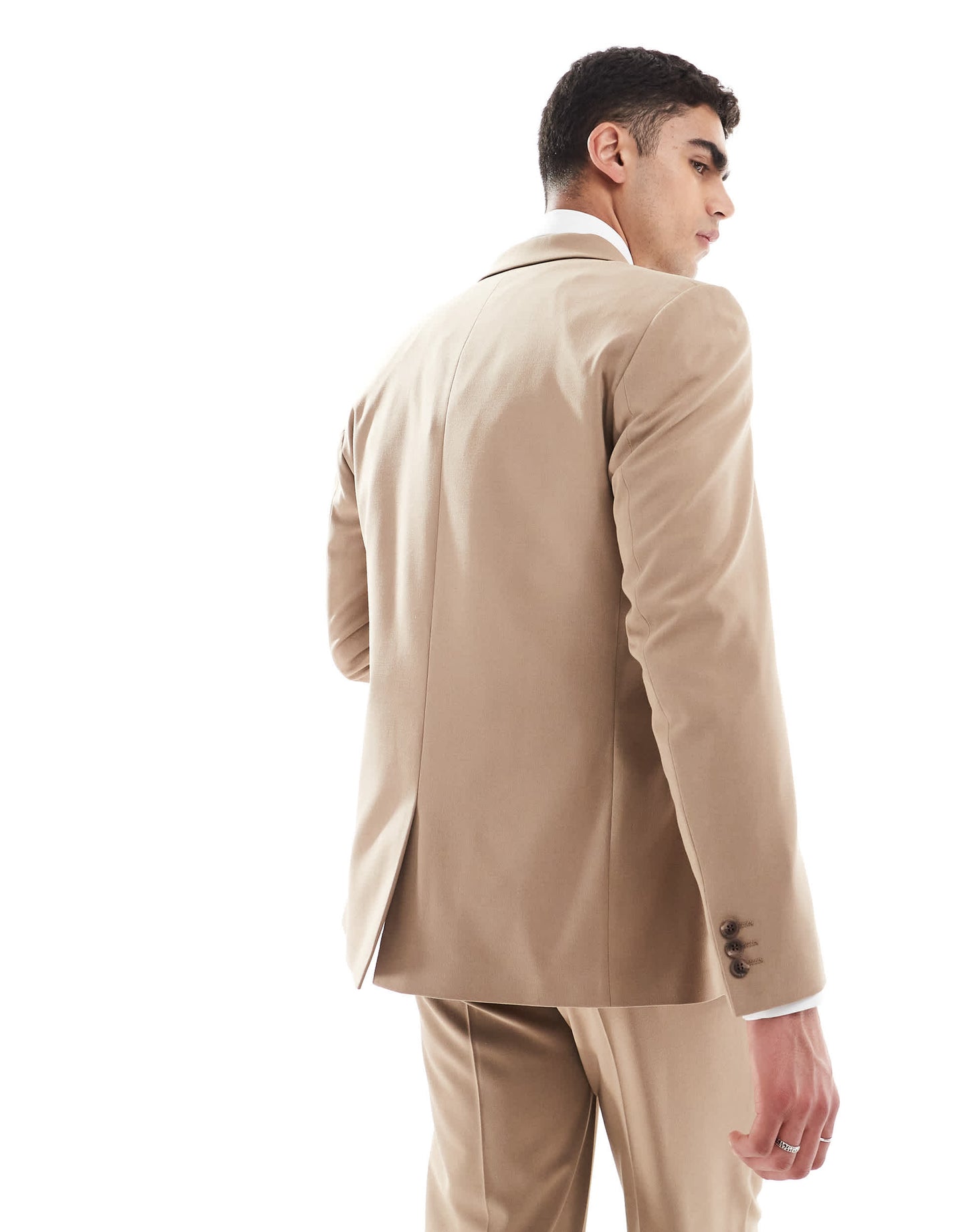ASOS DESIGN double breasted regular suit jacket in brown