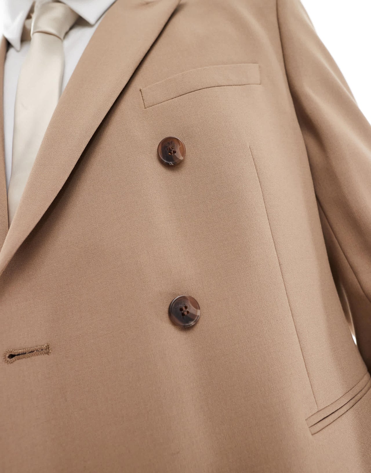 ASOS DESIGN double breasted regular suit jacket in brown