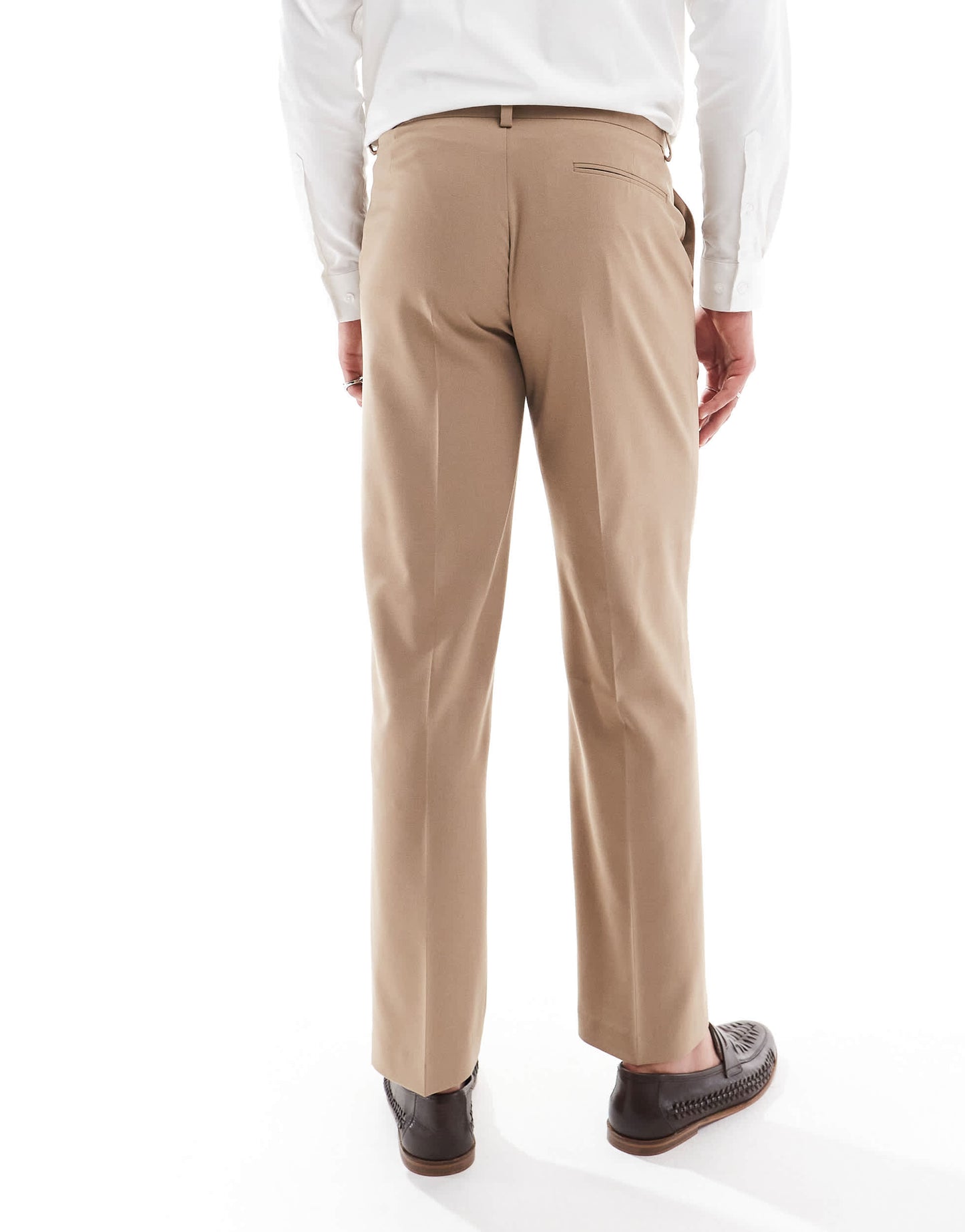 ASOS DESIGN straight suit trousers in brown