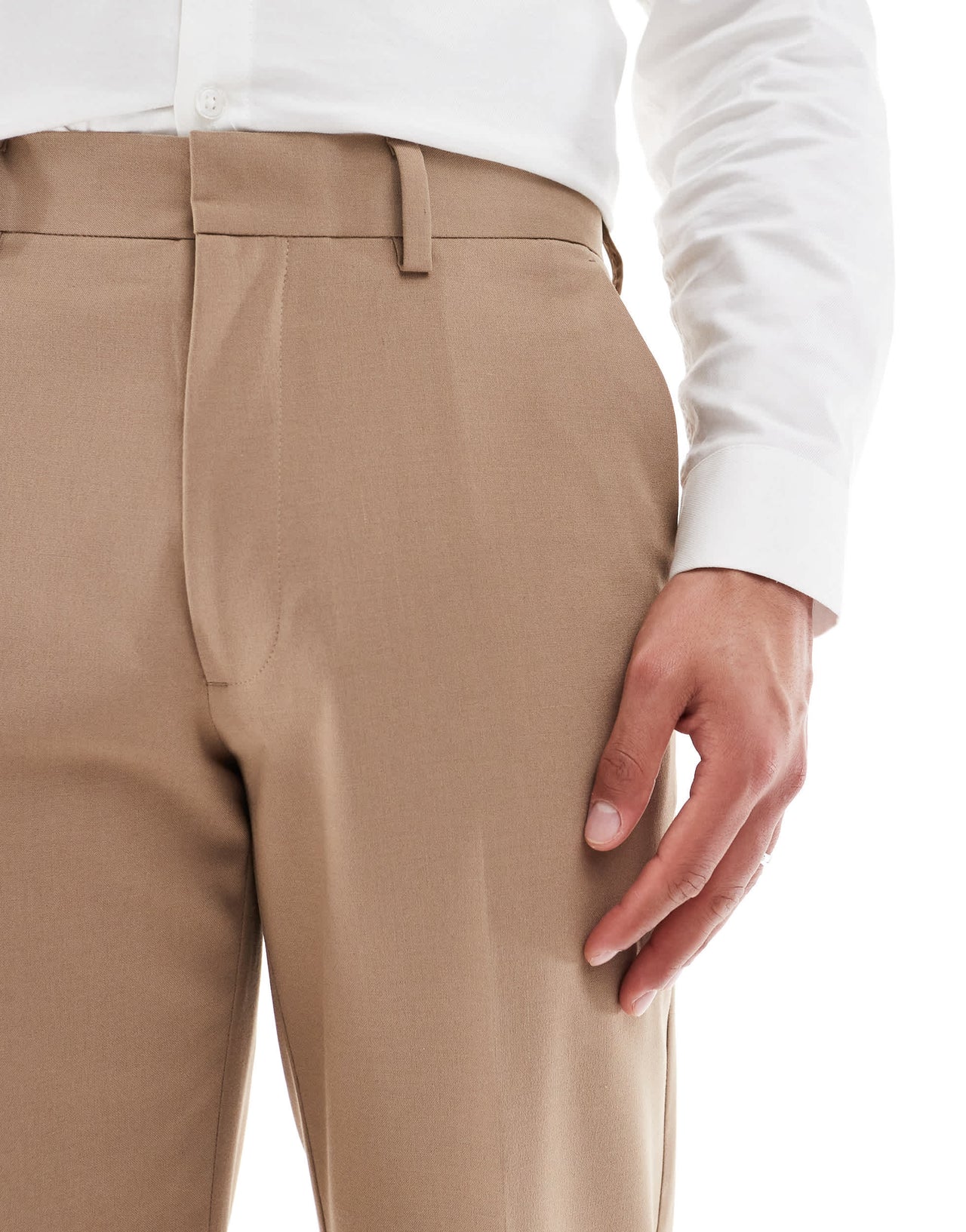 ASOS DESIGN straight suit trousers in brown