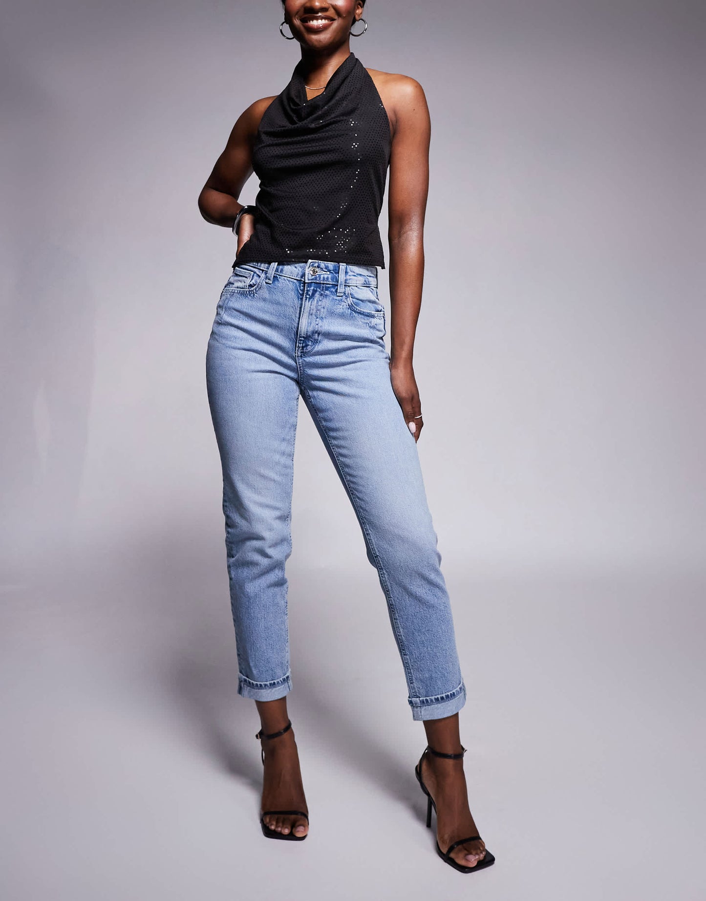 River Island mom jeans in light blue