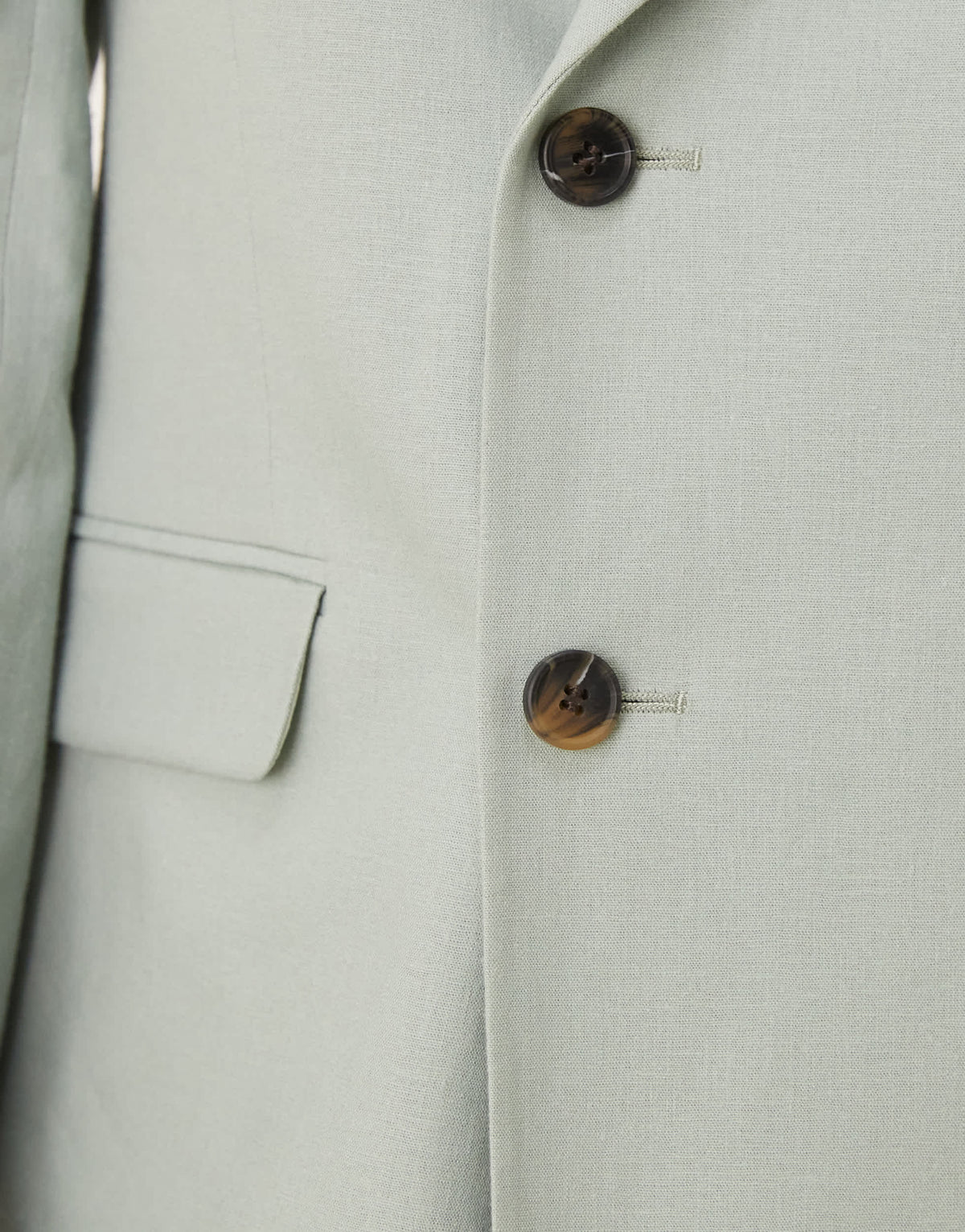 ASOS DESIGN linen blend double breasted regular suit jacket in green