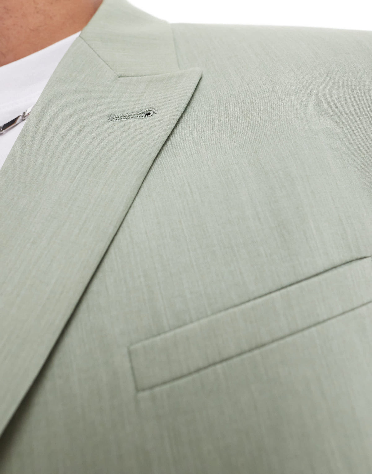 ASOS DESIGN double breasted regular suit jacket in sage green texture